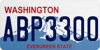 WA license plate ABP3300