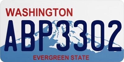 WA license plate ABP3302