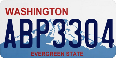 WA license plate ABP3304