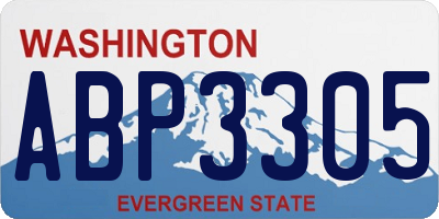 WA license plate ABP3305