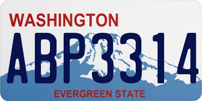 WA license plate ABP3314