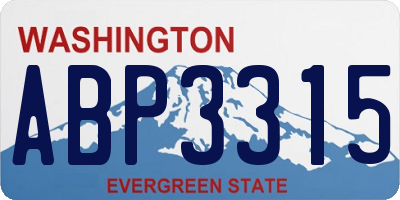 WA license plate ABP3315