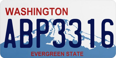 WA license plate ABP3316