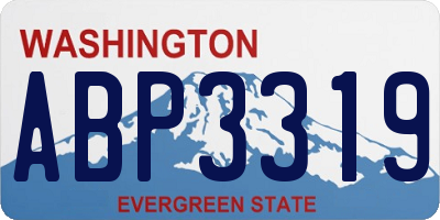 WA license plate ABP3319