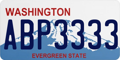 WA license plate ABP3333