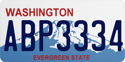 WA license plate ABP3334