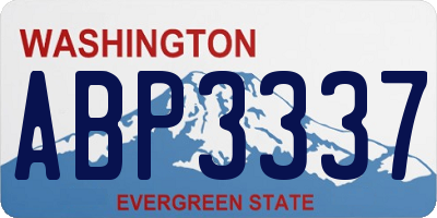 WA license plate ABP3337