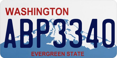 WA license plate ABP3340