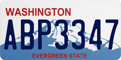 WA license plate ABP3347