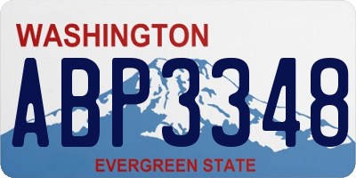 WA license plate ABP3348