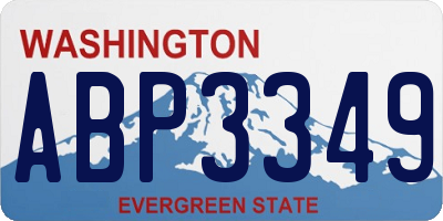 WA license plate ABP3349