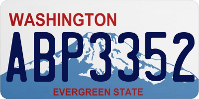 WA license plate ABP3352