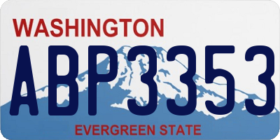 WA license plate ABP3353