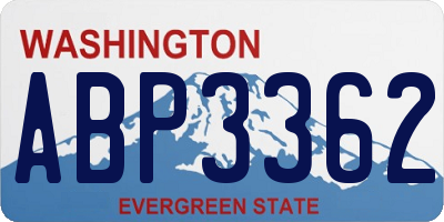 WA license plate ABP3362