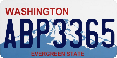 WA license plate ABP3365