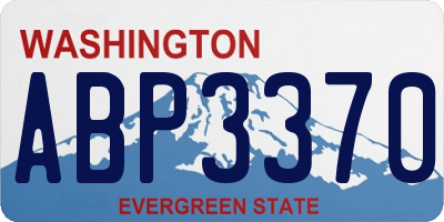 WA license plate ABP3370
