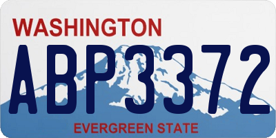 WA license plate ABP3372