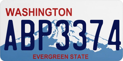 WA license plate ABP3374