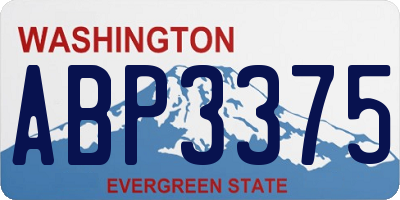 WA license plate ABP3375