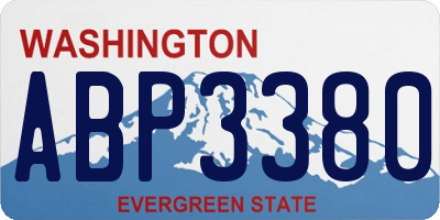 WA license plate ABP3380