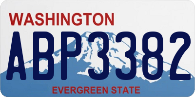 WA license plate ABP3382