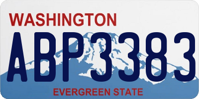 WA license plate ABP3383