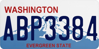 WA license plate ABP3384