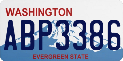 WA license plate ABP3386