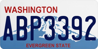 WA license plate ABP3392