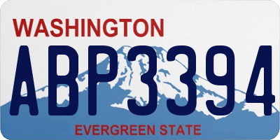 WA license plate ABP3394