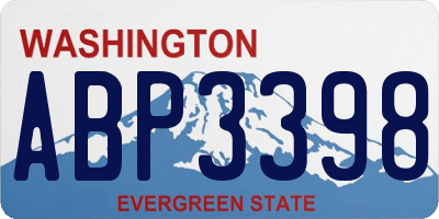 WA license plate ABP3398