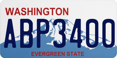 WA license plate ABP3400