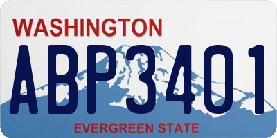 WA license plate ABP3401