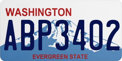 WA license plate ABP3402