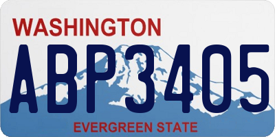 WA license plate ABP3405