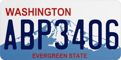 WA license plate ABP3406