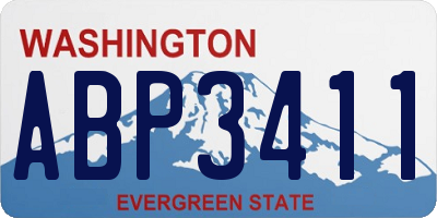 WA license plate ABP3411