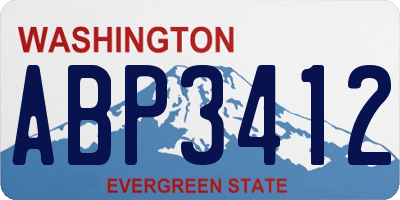 WA license plate ABP3412