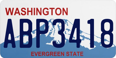 WA license plate ABP3418
