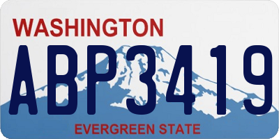 WA license plate ABP3419