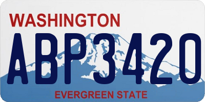 WA license plate ABP3420