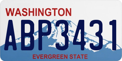 WA license plate ABP3431