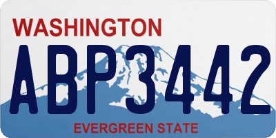 WA license plate ABP3442