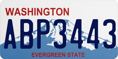 WA license plate ABP3443