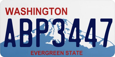 WA license plate ABP3447