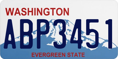 WA license plate ABP3451