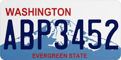 WA license plate ABP3452