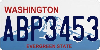 WA license plate ABP3453