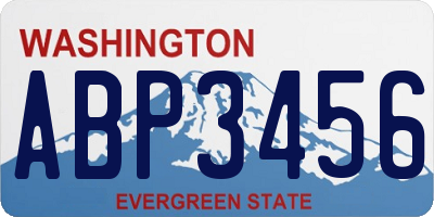 WA license plate ABP3456