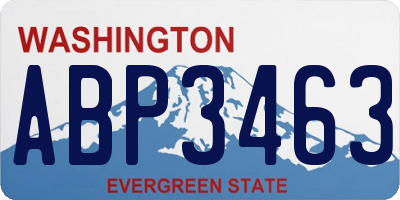 WA license plate ABP3463